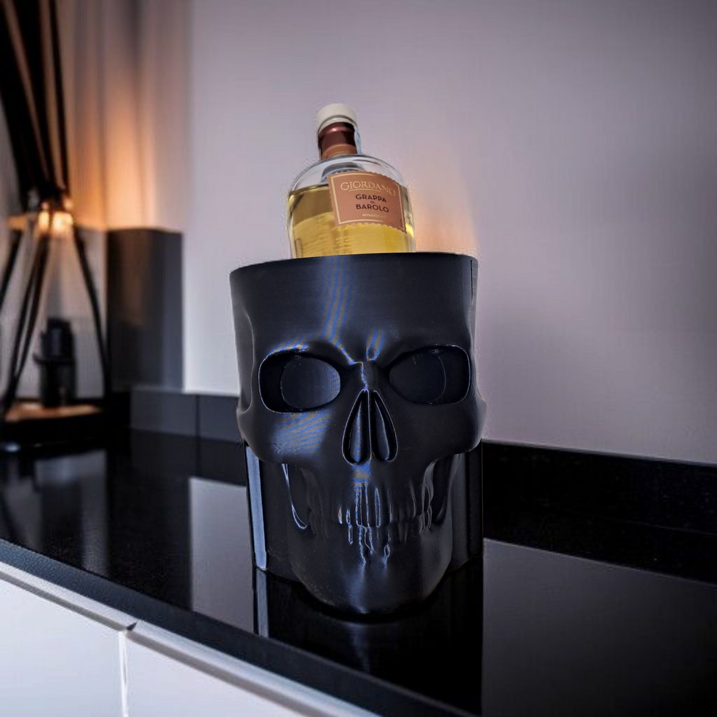 3D Printed Skull Bottle Holder