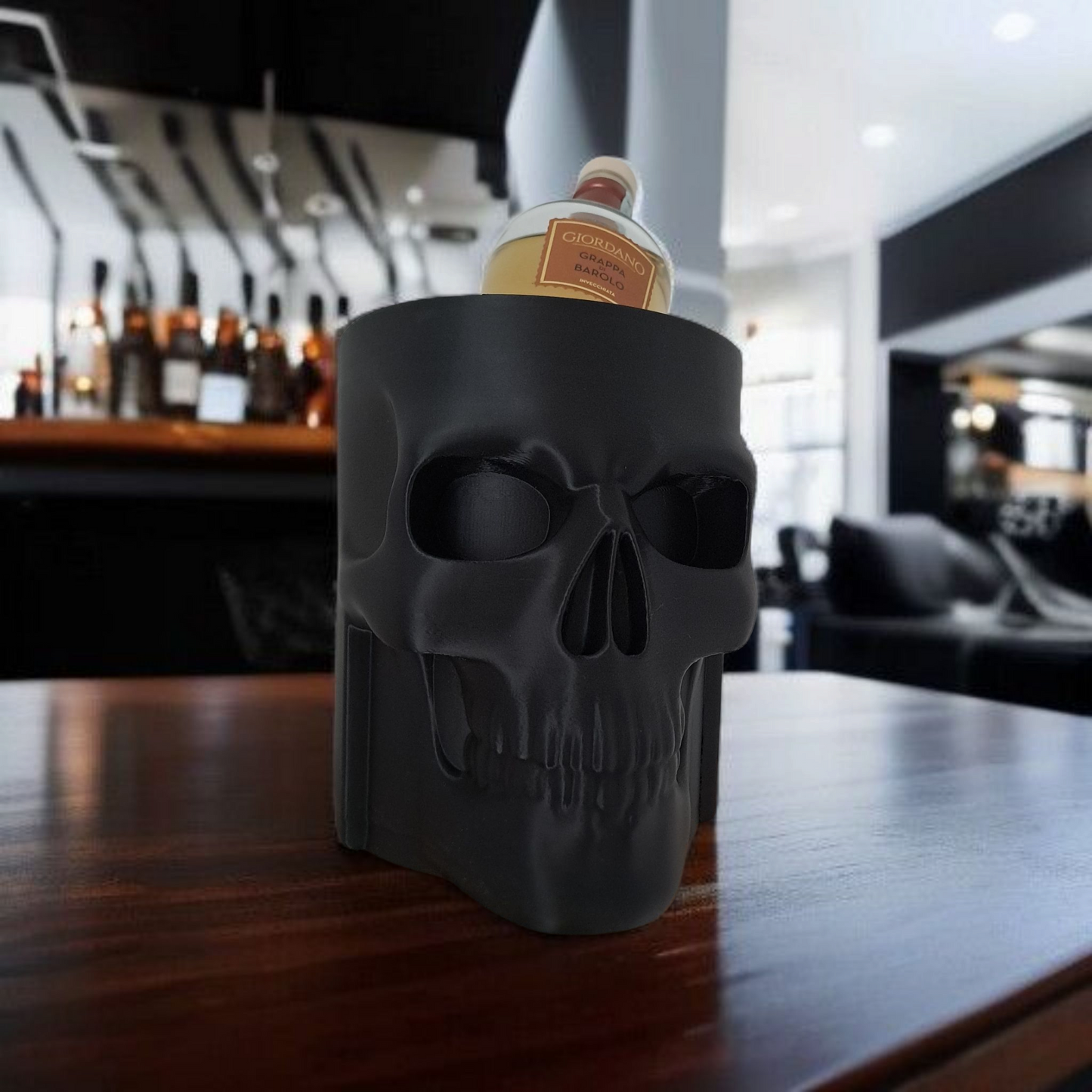 3D Printed Skull Bottle Holder