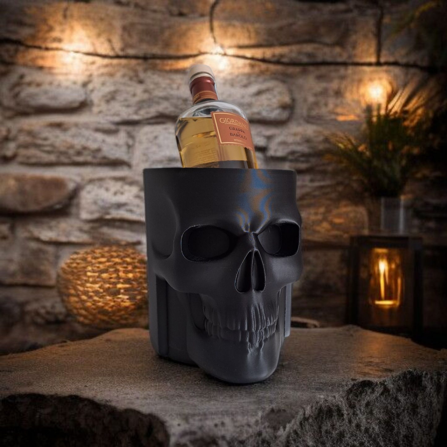 3D Printed Skull Bottle Holder