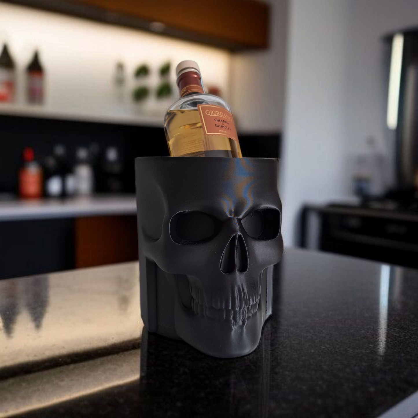 3D Printed Skull Bottle Holder