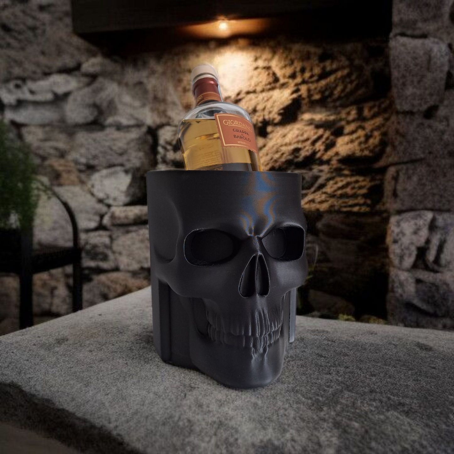 3D Printed Skull Bottle Holder