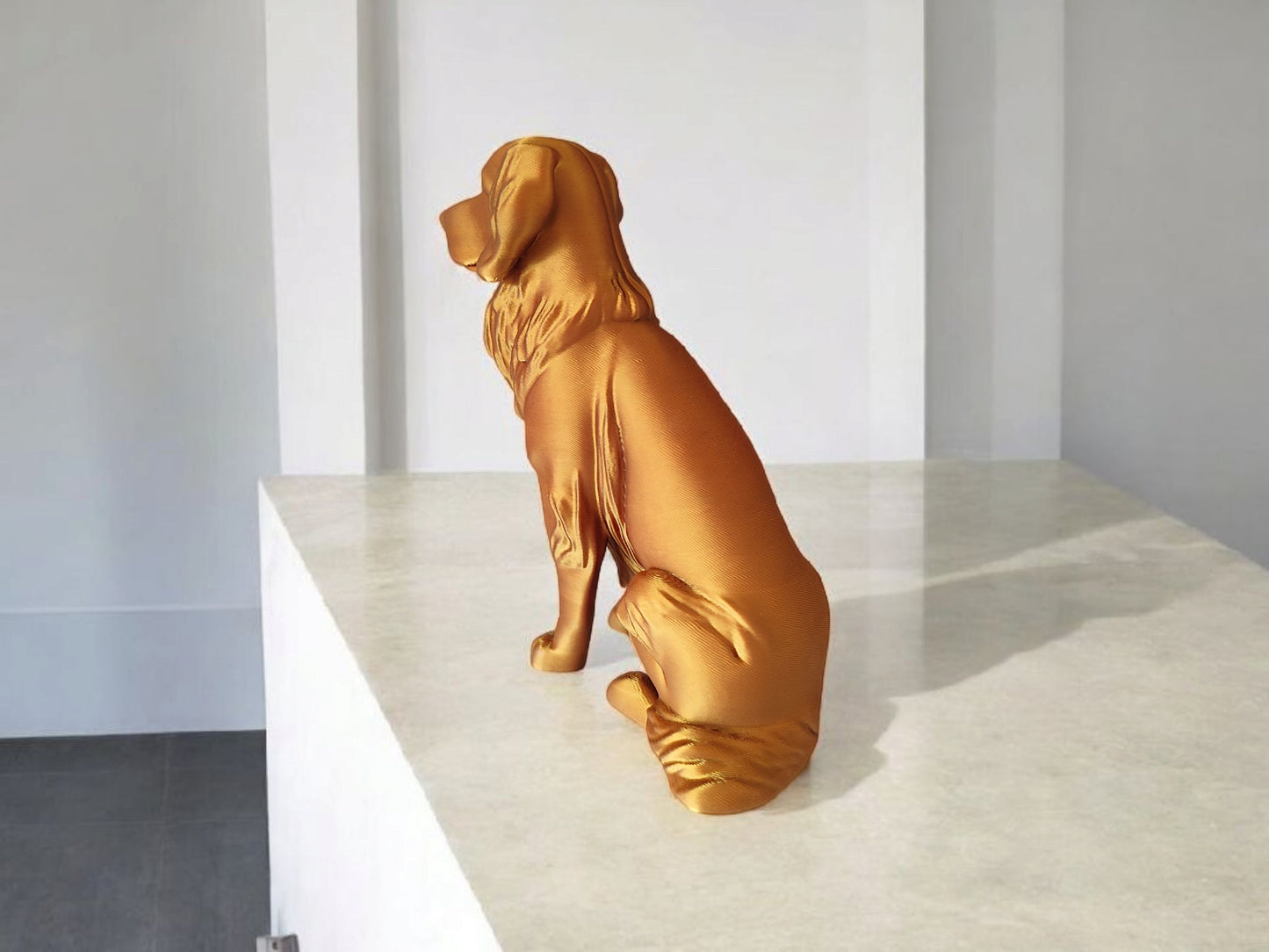 3D Printed Golden Retriever Sculpture