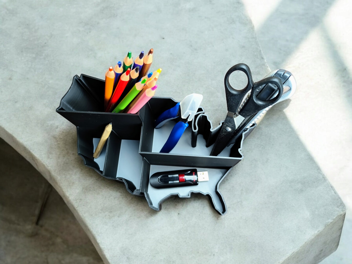 3D Printed USA Desk Organizer