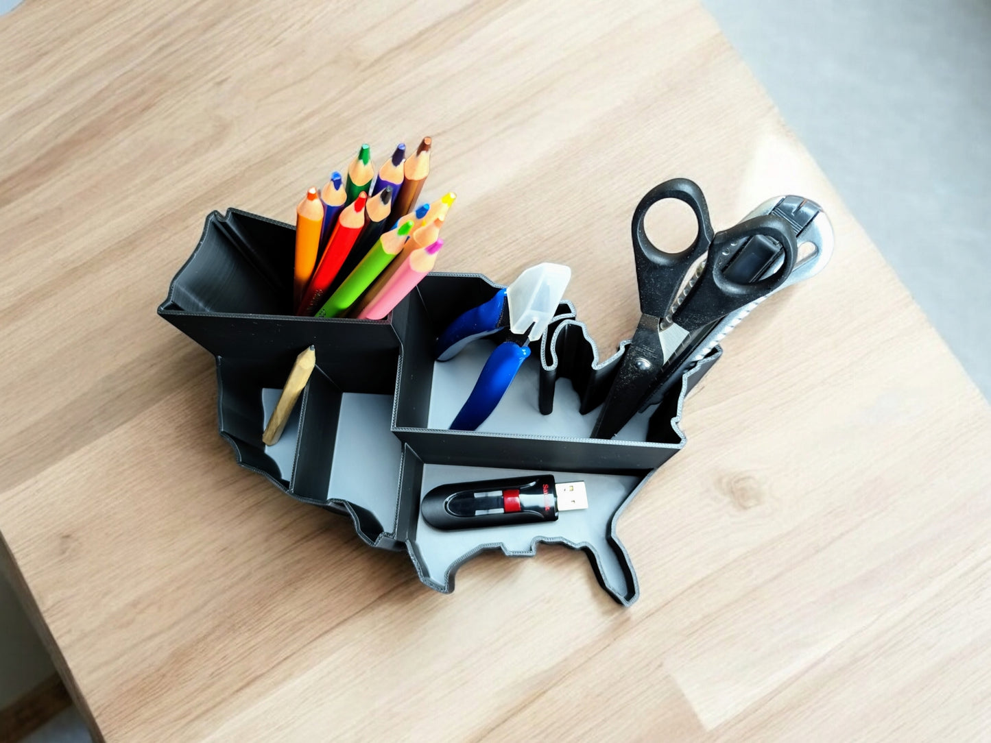 3D Printed USA Desk Organizer