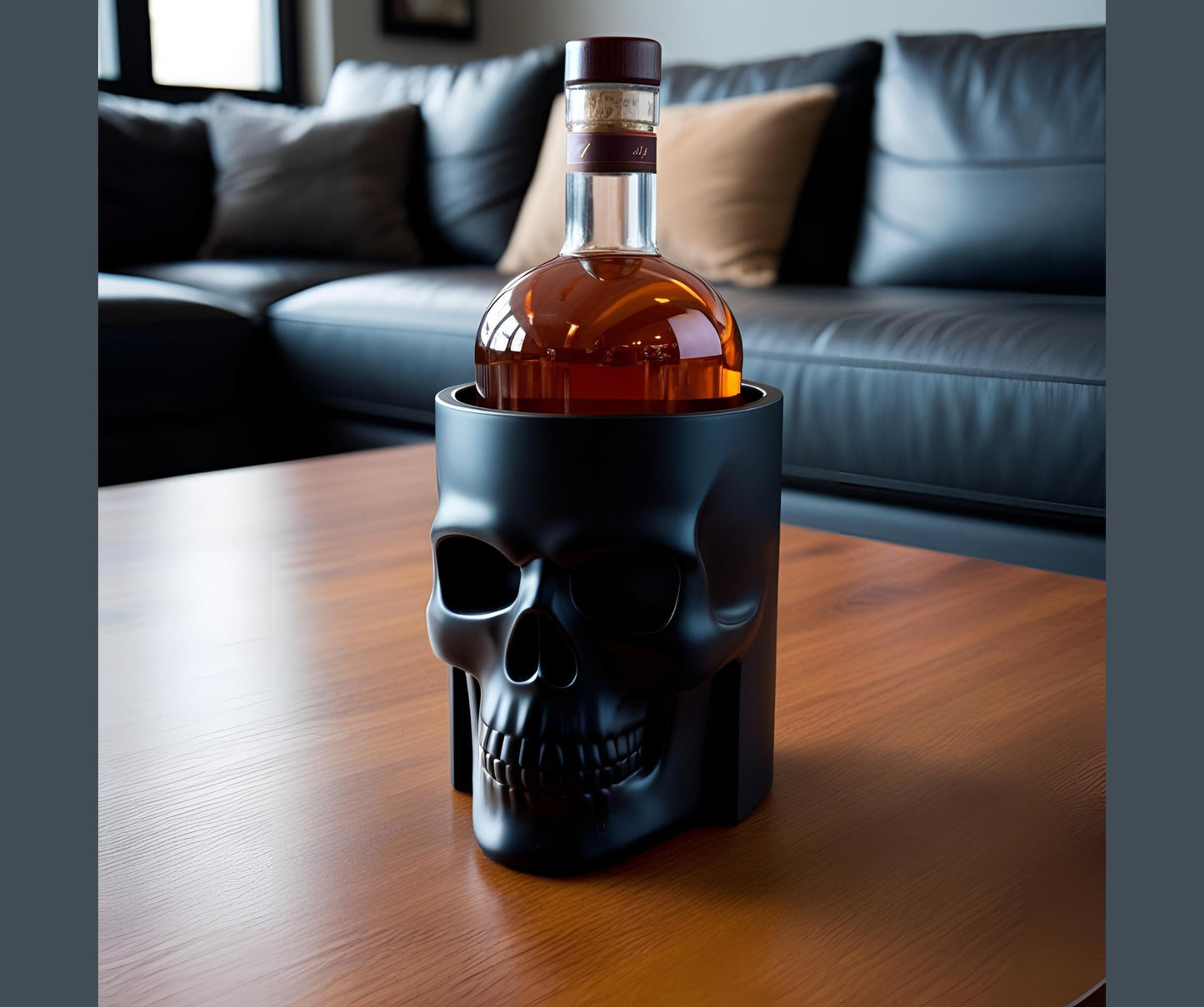 3D Printed Skull Bottle Holder