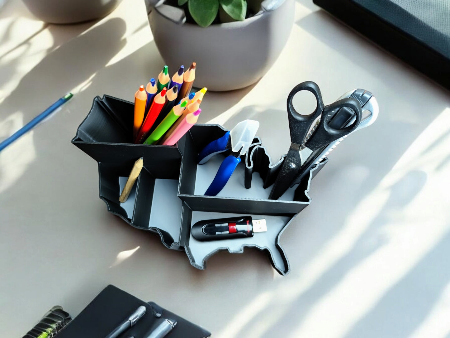 3D Printed USA Desk Organizer