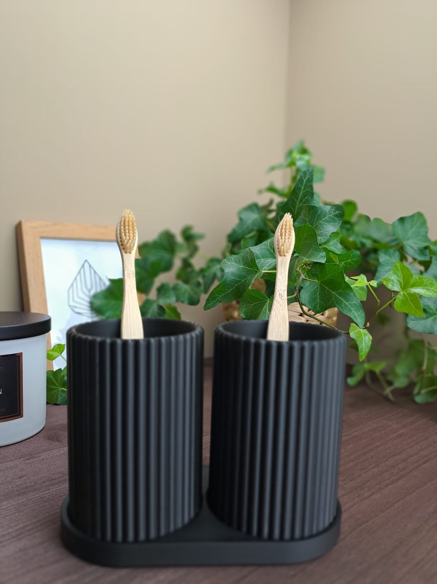 3D Printed His and Hers Toothbrush Holders